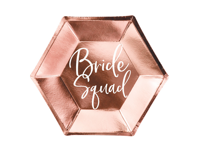 Feestborden Bride Squad Rose Goud - 6 stuks afbeelding