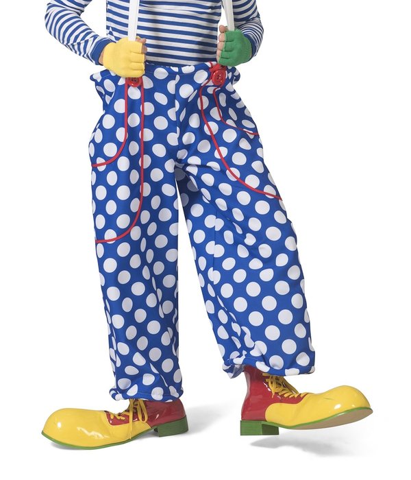 Clownsbroek Blauw/Wit Gestippeld