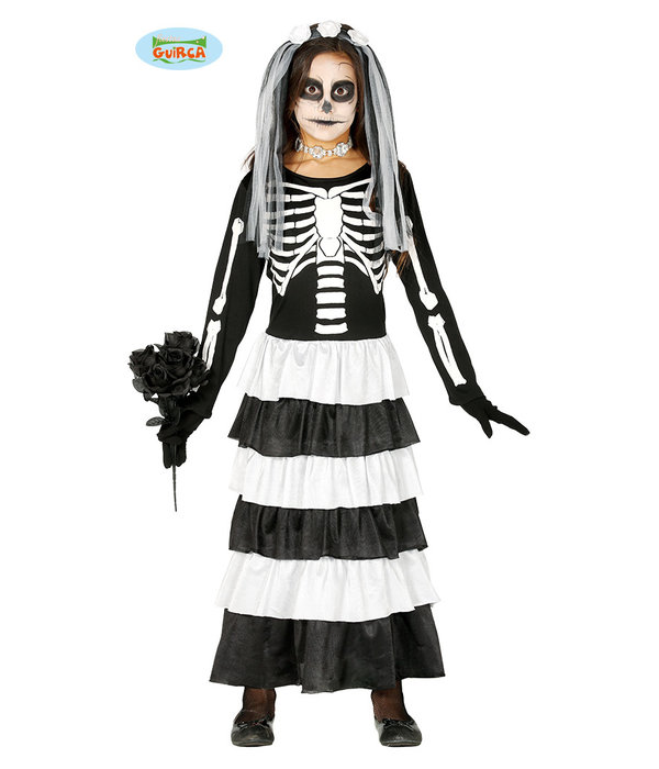 Skelet Bruid Kostuum Kind