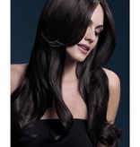 Professionele Pruik Donkerbruin Lang