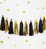 Tassel Slinger Spiegel goud/zwart 1,5 meter
