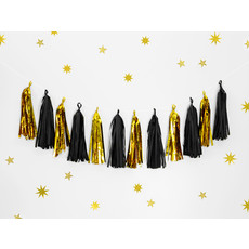 Tassel Slinger Spiegel goud/zwart 1,5 meter