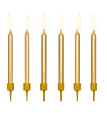 Verjaardagskaarsjes goud 6cm - 6 stuks
