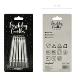 Verjaardagskaarsjes zilver 6cm - 6 stuks