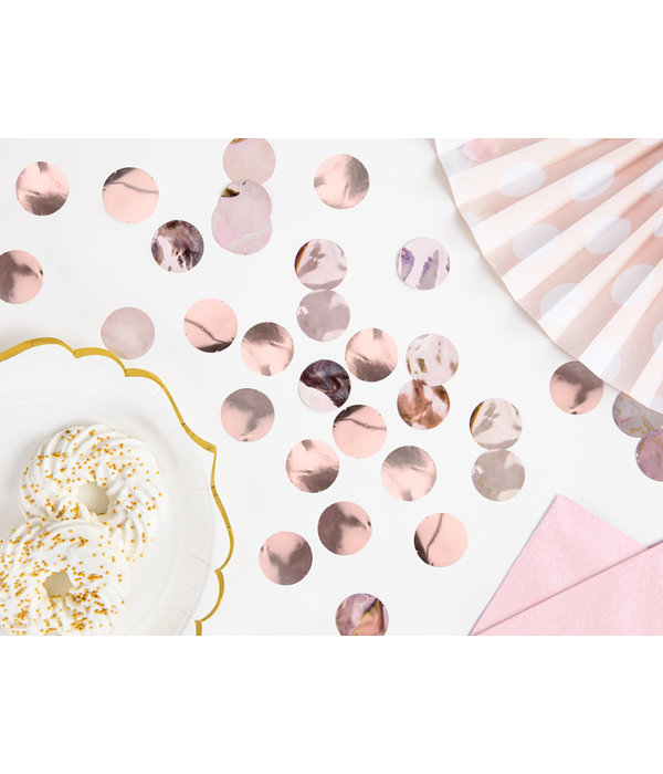 Confetti rond folie rose goud 15gr