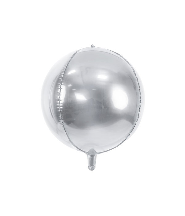 Folie Ballon Bal Metallic Zilver 40cm