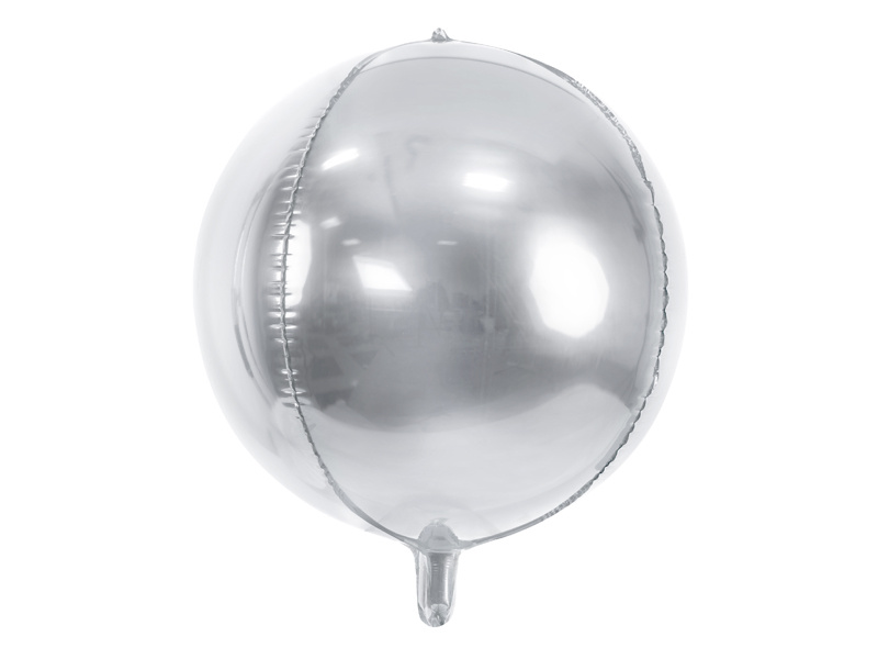 Folie Ballon Bal Metallic Zilver 40cm afbeelding
