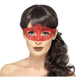 Oogmasker Rood Geborduurd Kant