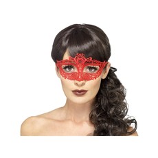 Oogmasker Rood Geborduurd Kant
