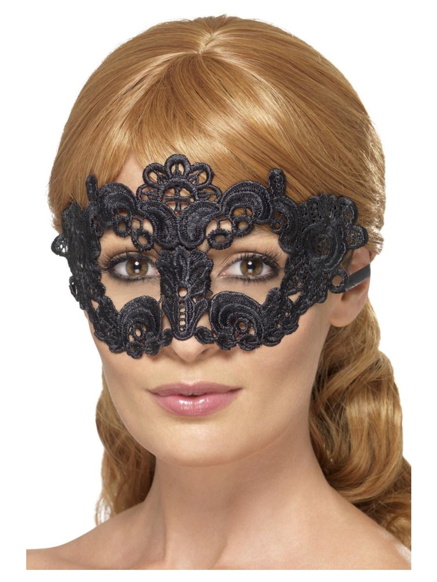 Kanten Oogmasker Zwart Bloemen
