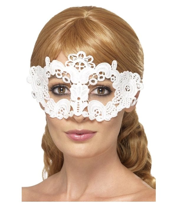 Kanten Oogmasker Bloemen Wit