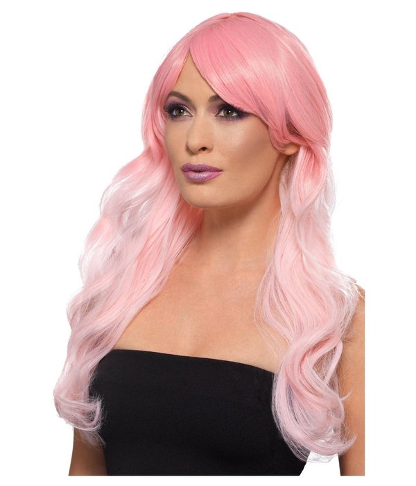 Lange Pruik Ombre Roze