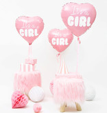 Folieballon Hart licht pink It's a girl 45cm