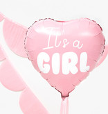 Folieballon Hart licht pink It's a girl 45cm