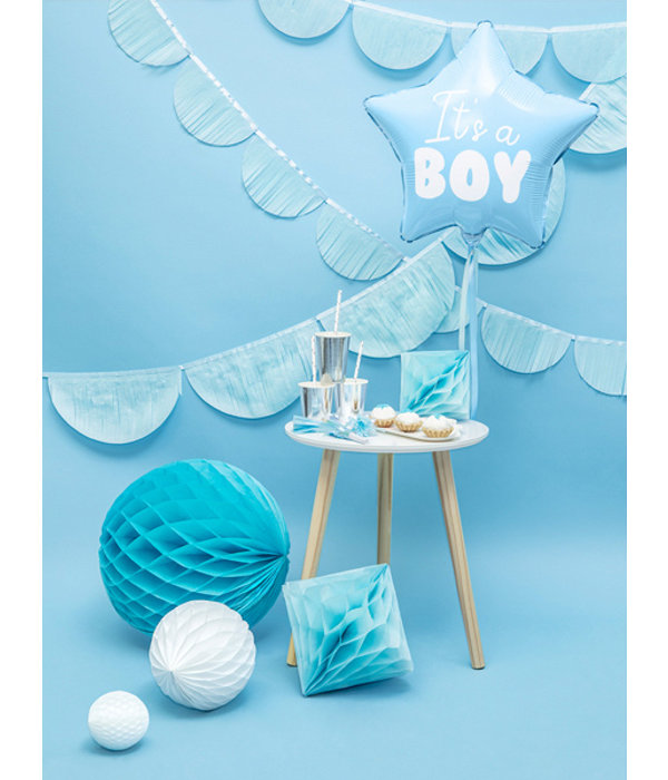 Folieballon Ster lichtblauw It's a boy 48cm