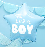 Folieballon Ster lichtblauw It's a boy 48cm