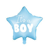 Folieballon Ster lichtblauw It's a boy 48cm