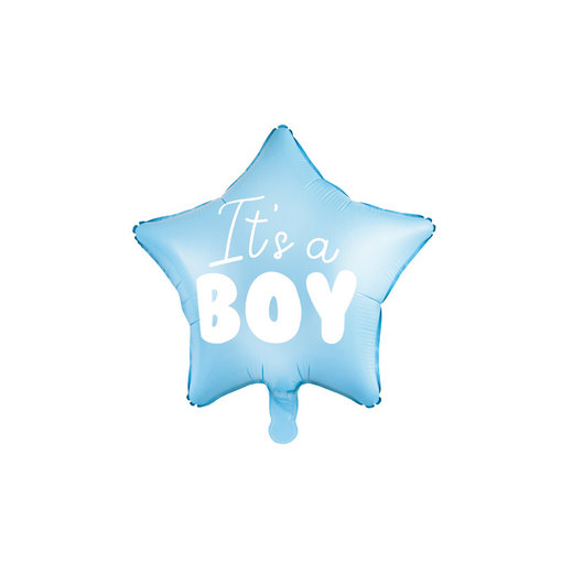 Folieballon Ster lichtblauw It's a boy 48cm