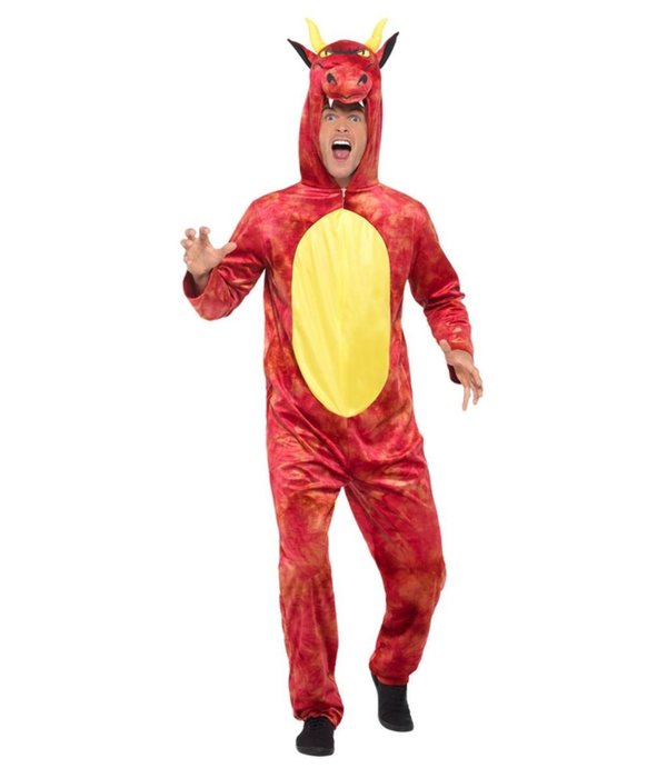 Rode Draken Onesie Volwassenen