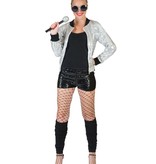 Disco Bomber Jas Zilver Pailletten