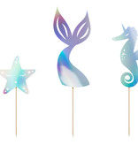 Zeemeermin Taart Toppers Set 3 delig