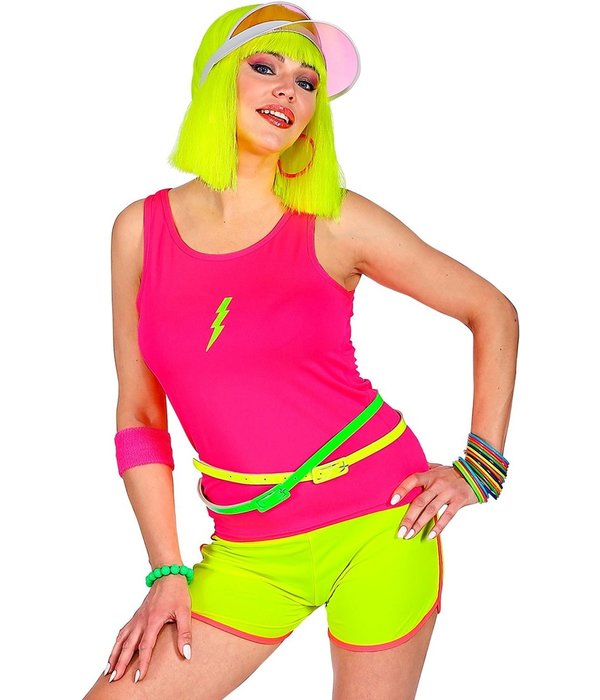 80's Top Neon Roze