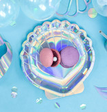 Zeemeermin zeeschelp bordjes regenboog (6st)