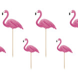 Toppers Flamingo set 6 stuks