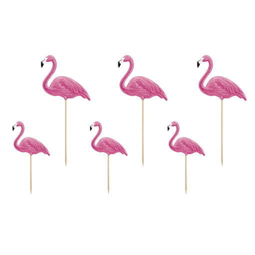 Toppers Flamingo set 6 stuks
