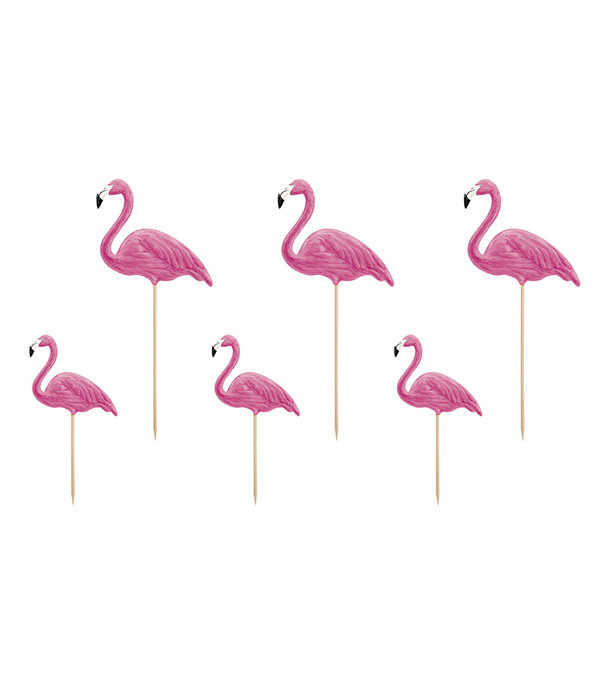 Toppers Flamingo set 6 stuks