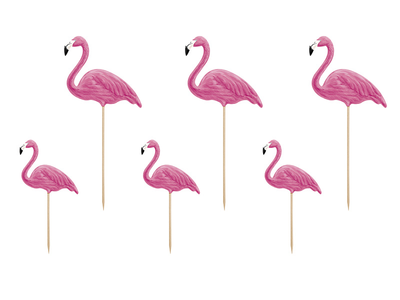 Toppers Flamingo set 6 stuks afbeelding