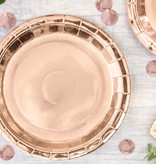 Ronde feestborden rose goud 6 stuks