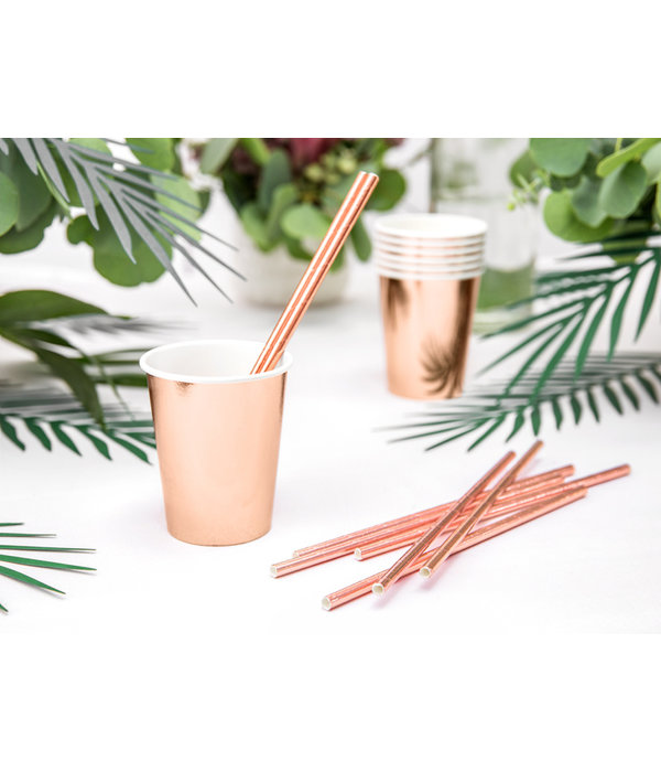 Rose gouden feest bekers 6 stuks