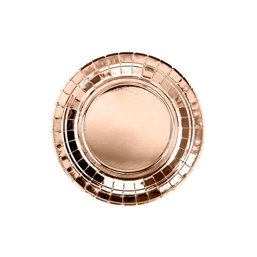 Gebaksbordjes rose goud 18cm 6 stuks