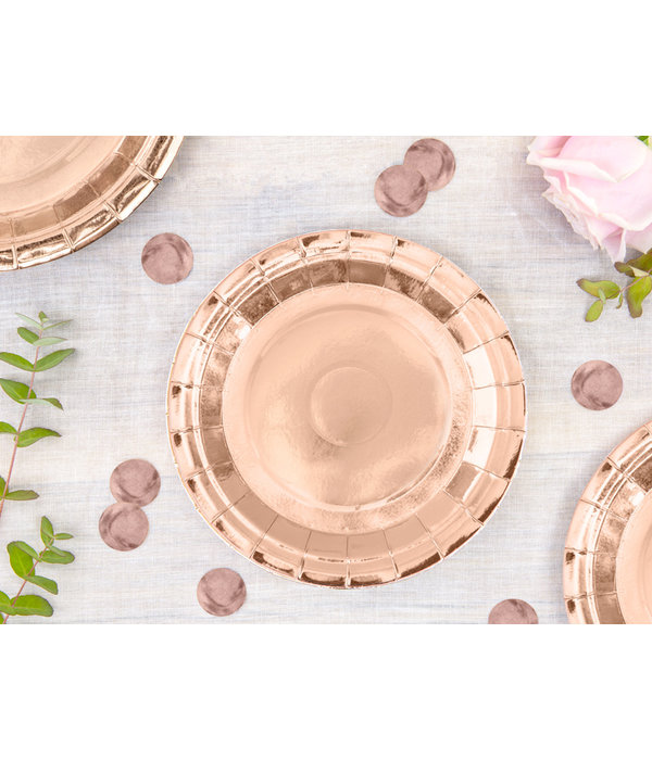 Gebaksbordjes rose goud 18cm 6 stuks