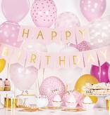 Ballon baby roze pastel met witte stippen 6 stuks