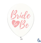 Transparante ballonnen Bride To Be roze (6st)