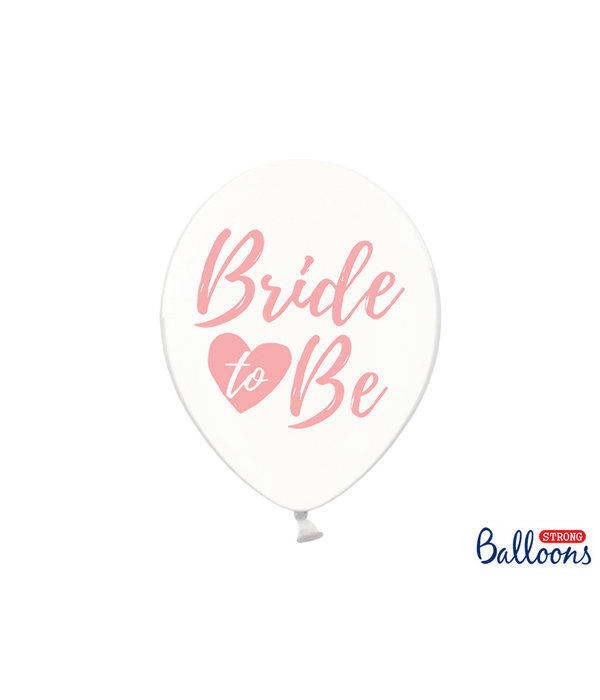 Transparante ballonnen Bride To Be roze (6st)