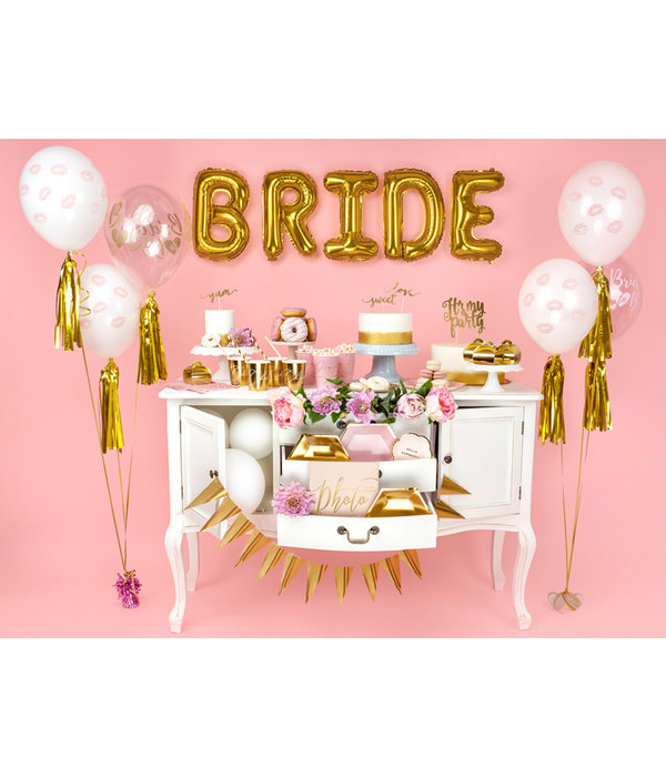 Transparante ballonnen Bride To Be roze (6st)