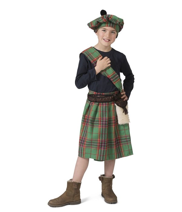 Schots Highlander Kostuum Groen Kind