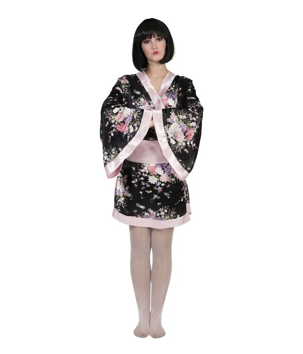 Japanse Kimono Zwart/Roze Dames Kiwi