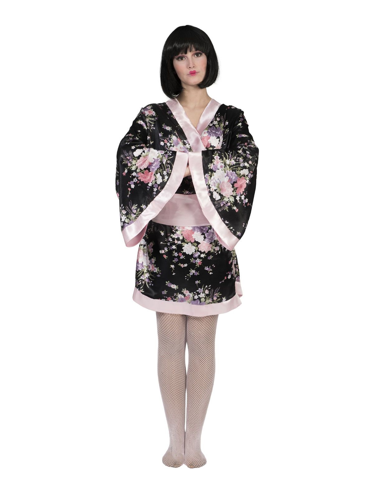 Japanse Kimono Zwart-Roze Dames Kiwi