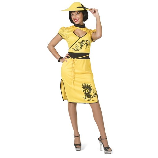 Aziatische Jurk Ling Geel