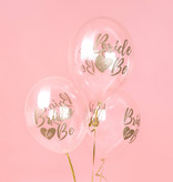 Transparante ballonnen Bride To Be Goud/Brons (6st)