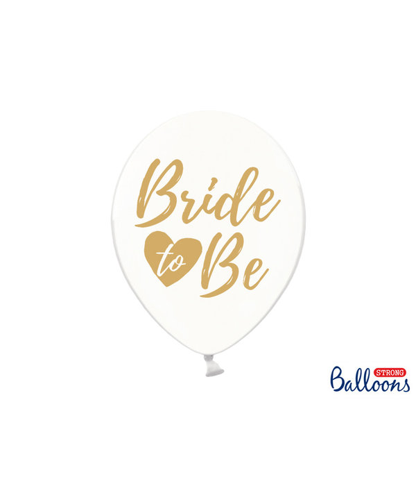 Transparante ballonnen Bride To Be Goud/Brons (6st)