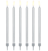 Taartkaarsjes zilver 12,5cm - 12 stuks