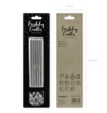 Taartkaarsjes zilver 12,5cm - 12 stuks