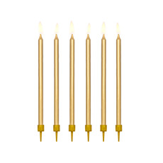 Taartkaarsjes goud 12,5cm - 12 stuks