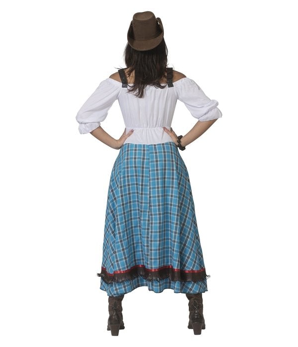 Cowgirl Jurk Blauw Lang