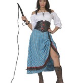 Cowgirl Jurk Blauw Lang